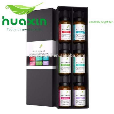 Factory Supply 100% Natual Blend 6 Set 10ml Organic Bulk Essential Oils Gift Set With Free Sample