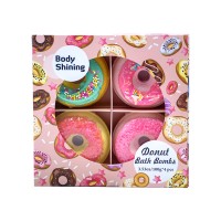 2019 Hot Selling Wholesale Cute Doughnut Bath Bombs Set Rich Foams Bath Spa Gift Set